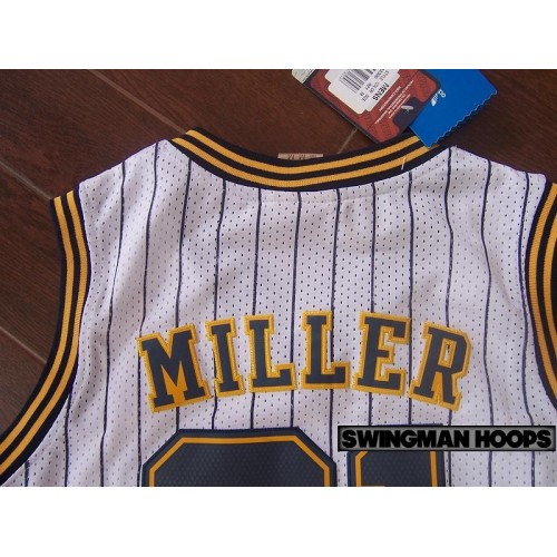 Buy the Mens Blue Hardwood Classics Reggie Miller Indiana Pacers NBA Jersey  Size Medium
