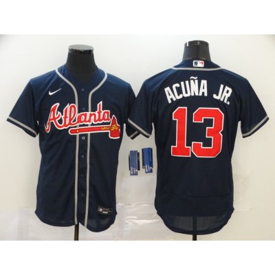 Ronald Acuña Jr. Atlanta Braves Navy Blue Baseball Jersey