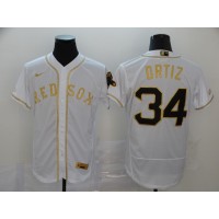 David Ortiz White & Gold Boston Red Sox Baseball Jersey