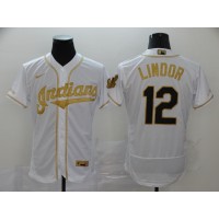 Francisco Lindor White & Gold Cleveland Indians Baseball Jersey