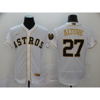 José Altuve White & Gold Houston Astros Baseball Jersey