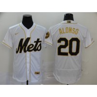 Pete Alonso White & Gold New York Mets Baseball Jersey