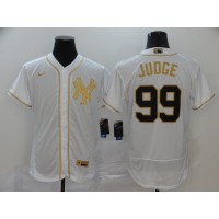 Aaron Judge White & Gold New York Yankees Baseball Jersey
