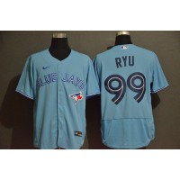 Hyun-jin Ryu Toronto Blue Jays Light Blue Baseball Jersey