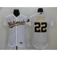 Juan Soto White & Gold Washington Nationals Baseball Jersey