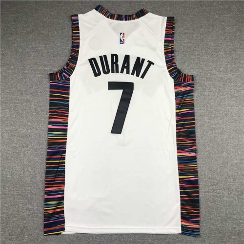 Nets #7 Kevin Durant Men's 19-20' White BED-STUY Jersey — SportsWRLDD
