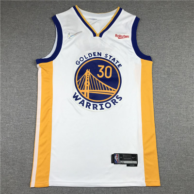 Stephen Curry Golden State Warriors 2021-22 White Jersey with 75th Anniversary Logos