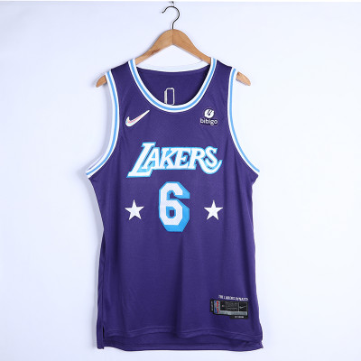 LeBron James Los Angeles Lakers 2021-22 City Edition Jersey with 75th Anniversary Logos