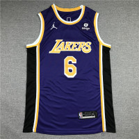 *LeBron James Los Angeles Lakers Purple Statement  Jersey 2021-22 Updated Sponsor Logo