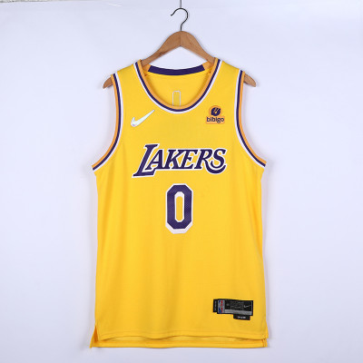 Russell Westbrook Los Angeles Lakers 2021-22 Yellow Jersey with 75th Anniversary Logos