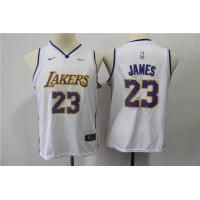 LeBron James Los Angeles Lakers 2017-18 White Kids/Youth Jersey