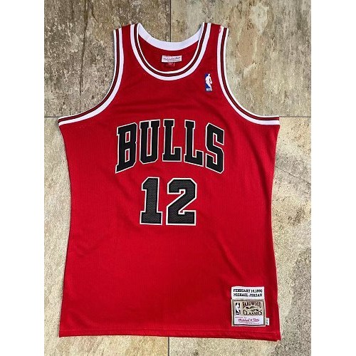Michael Jordan Number 12 Chicago Bulls Red Jersey