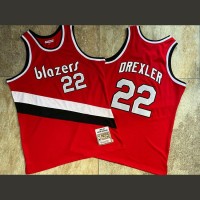 Clyde Drexler Mitchell & Ness Portland Trail Blazers 1983-84 Rookie Season Red Jersey - Super AAA