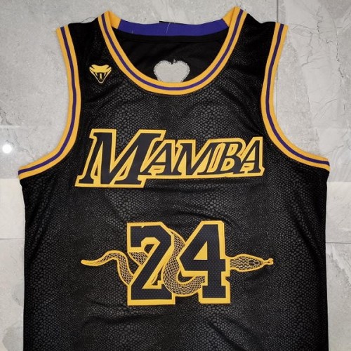 Kobe Bryant #24 MIEL Y NOIR Jersey Black Mamba Snakeskin Limited