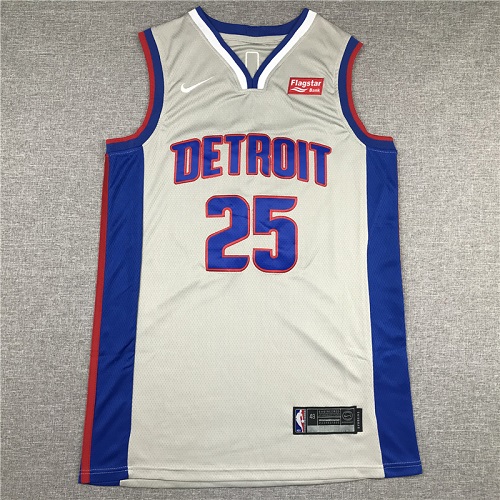 New HOSFM Men's Derrick Rose #25 Detroit Pistons Team Jersey Royal  Blue XL Fit