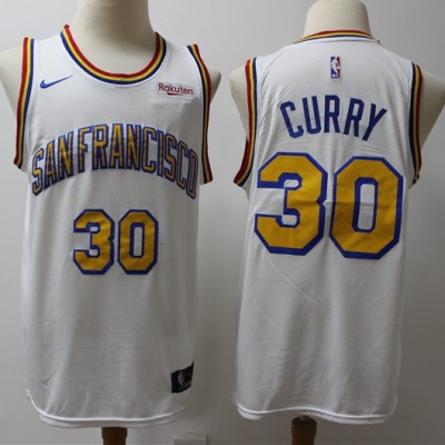 Stephen Curry 2019-20 Golden State Warriors Throwback White Jersey