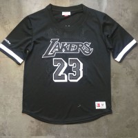LeBron James Mitchell & Ness Los Angeles Lakers Black Sleeved Jersey - Super AAA