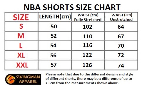 Kobe Sportswear Size Chart