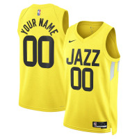 **Utah Jazz 2022-23 Yellow Customizable Jersey - Any Name Any Number