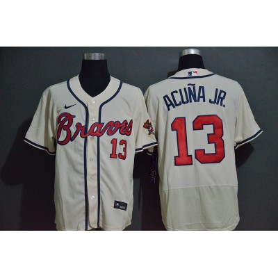 Ronald Acuña Jr. Atlanta Braves White Baseball Jersey Ronald Acuña Jr. Atlanta Braves White Baseball Jersey