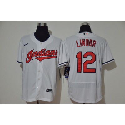 Francisco Lindor Cleveland Indians White Baseball Jersey