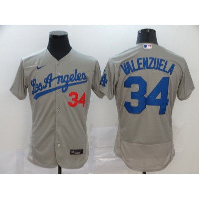 Fernando Valenzuela Los Angeles Dodgers Grey Baseball Jersey