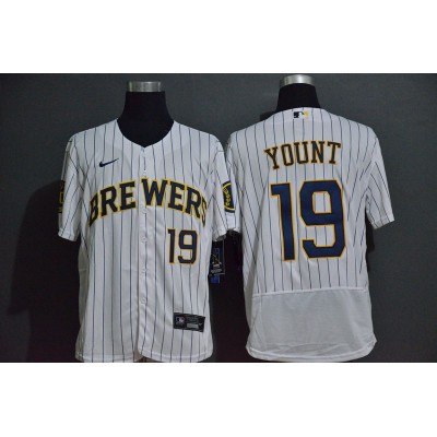 Robin Yount Milwaukee Brewers White Baseball Jersey