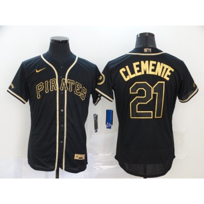 Roberto Clemente Black & Gold Pittsburgh Pirates Baseball Jersey Roberto Clemente Black & Gold Pittsburgh Pirates Baseball Jersey