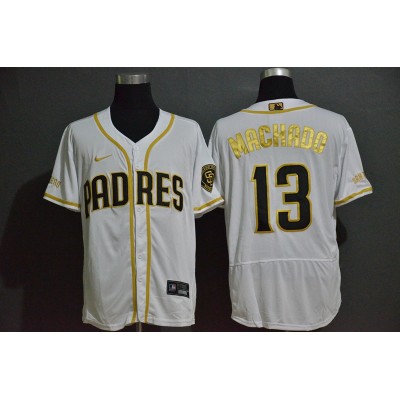 Manny Machado White & Gold San Diego Padres Baseball Jersey