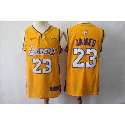 LeBron James Los Angeles Lakers 2017-18 Yellow Jersey