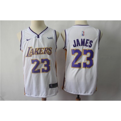 LeBron James Los Angeles Lakers 2017-18 White Jersey