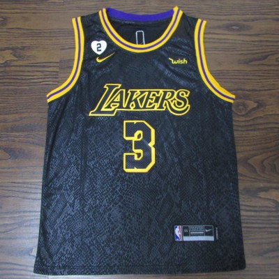 Anthony Davis 2020 Black Mamba Los Angeles Lakers Jersey with Gigi Bryant Heart Patch** Finals Logo Option