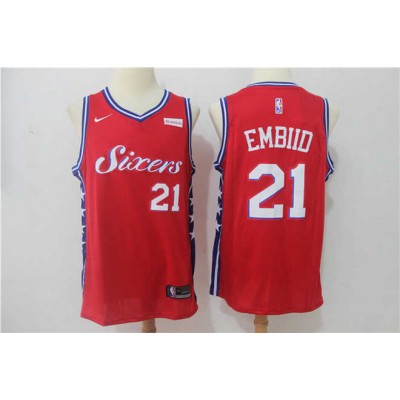 Joel Embiid Philadelphia 76ers Red Jersey Joel Embiid Philadelphia 76ers Red Jersey