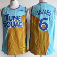 *LeBron James Space Jam 2 Tune Squad Light Blue and Orange Jersey