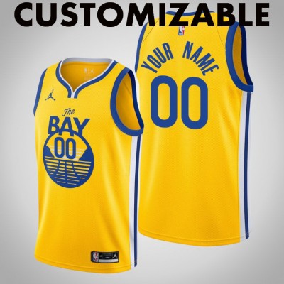 Golden State Warriors 2020-21 Yellow Statement Customizable Jersey