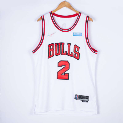 Lonzo Ball Chicago Bulls White Jersey with 75 Anniversary Logos