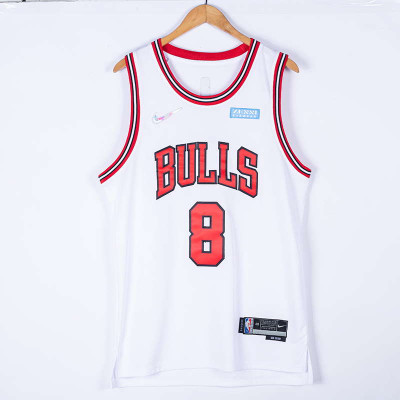 Zach Lavine Chicago Bulls White Jersey with 75 Anniversary Logos