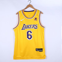 *LeBron James Los Angeles Lakers 2021-22 Yellow Jersey with 75th Anniversary Logos
