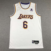 *LeBron James Los Angeles Lakers 2021-22 White Jersey with 75th Anniversary Logos