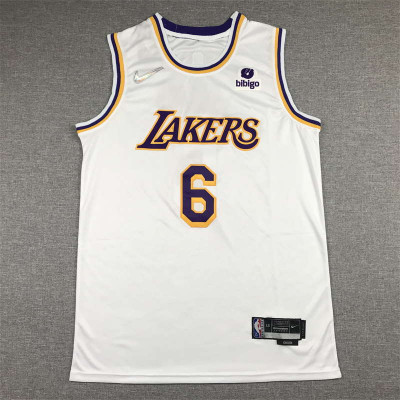 LeBron James Los Angeles Lakers 2021-22 White Jersey with 75th Anniversary Logos