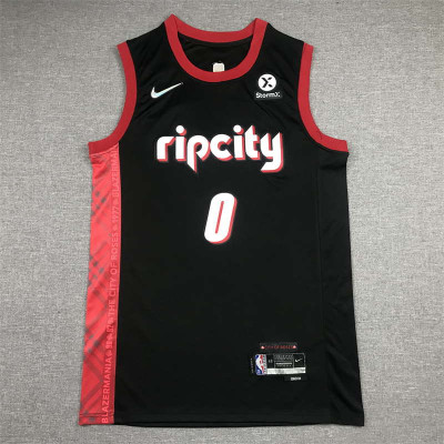 Damian Lillard 2021-22 City Edition Portland Trail Blazers Jersey with 75th Anniversary Logos Damian Lillard 2021-22 City Edition Portland Trail Blazers Jersey with 75th Anniversary Logos