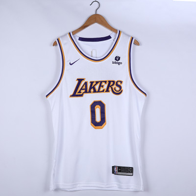 Russell Westbrook Los Angeles Lakers 2021-22 White Jersey with 75th Anniversary Logos