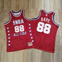 AAPE  X Mitchell & Ness 1988 All Star Red Limited Edition Jersey - Super AAA