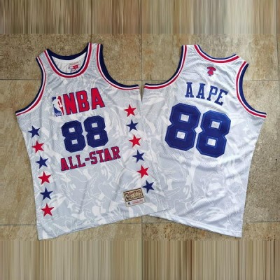 AAPE  X Mitchell & Ness 1988 All Star White Limited Edition Jersey - Super AAA