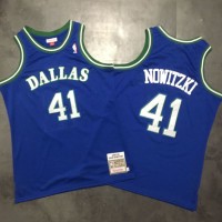 Dirk Nowitzki Mitchell & Ness Dallas Mavericks 1998-99 Rookie Season Blue Jersey - Super AAA