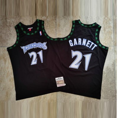 Kevin Garnett Mitchell & Ness Minnesota Timberwolves 1997-98 Rookie Season Black Jersey - Super AAA