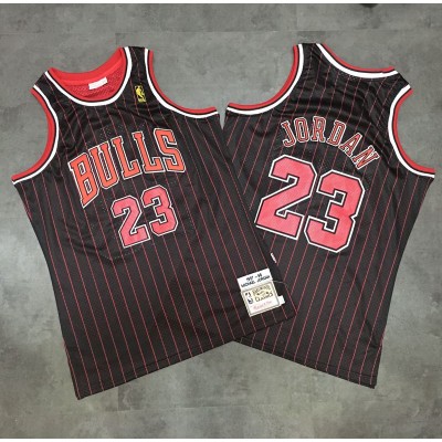 Michael Jordan Mitchell & Ness Chicago Bulls 1997-98 Pinstripe Championship Special Edition Jersey - Super AAA