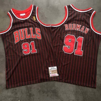 Dennis Rodman Mitchell & Ness Chicago Bulls 1996-97 Pinstripe Championship Special Edition Jersey - Super AAA