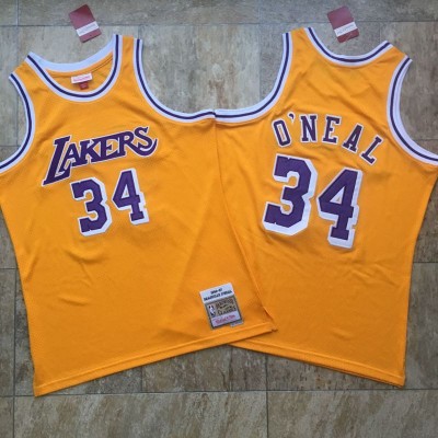 Shaquille O'Neal Mitchell & Ness Los Angeles Lakers 1996-97 Yellow Jersey - Super AAA