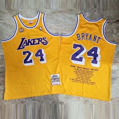 Kobe Bryant Achievements Mitchell & Ness Los Angeles Lakers 60th Anniversary Special Edition Jersey - Super AAA